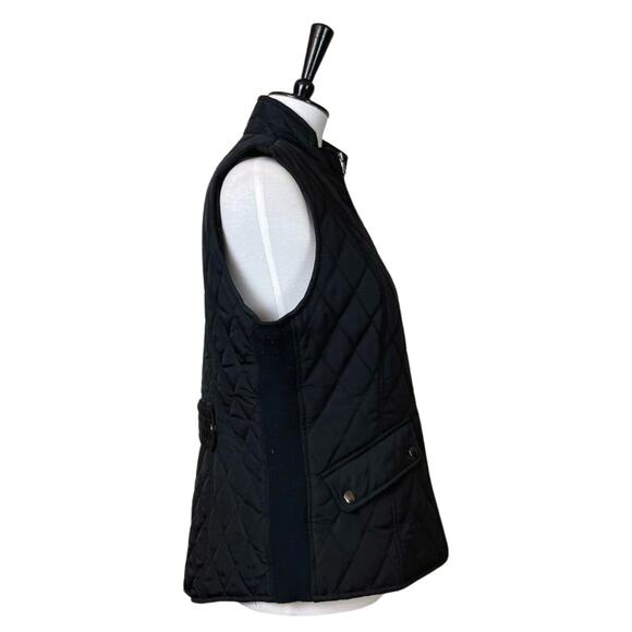 Westport Black Quilted Vest Zip Front Snap Pockets Padded Women's Size Large - Picture 3 of 12